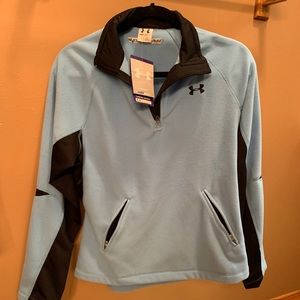 Under Armour Sky Blue and Black Quarter-Zip Sweatshirt